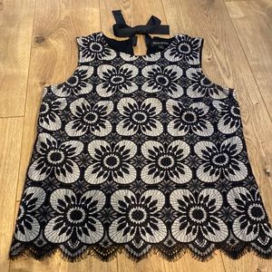 Banana Republic tie neck lace blouse